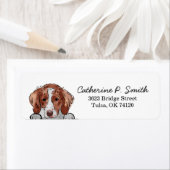 Brittany Spaniel Dog Return Address Etiket (Insitu)