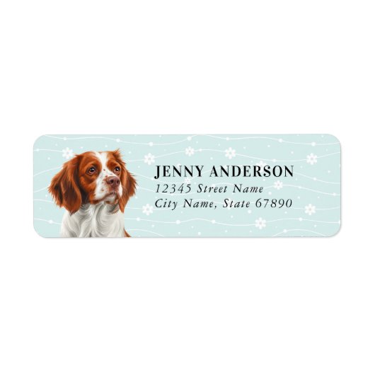 Brittany Spaniel Dog Return Adreslabels Etiket (Voorkant)