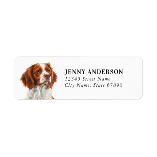 Brittany Spaniel Dog Return Adreslabels Etiket (Voorkant)