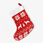 Brittany Spaniel Dog Silhouettes Holiday Patroon Kleine Kerstsok (Achterkant (Hangend))