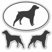 Brittany Spaniel Dog Silhouettes Vinyl Sticker Set (Voorkant)