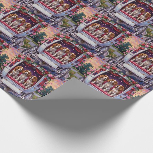 Brittany Spaniel Dog Valentine's Day  Cadeaupapier (Hoek)