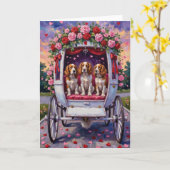 Brittany Spaniel Dog Valentine's Day  Kaart (Gele Bloem)