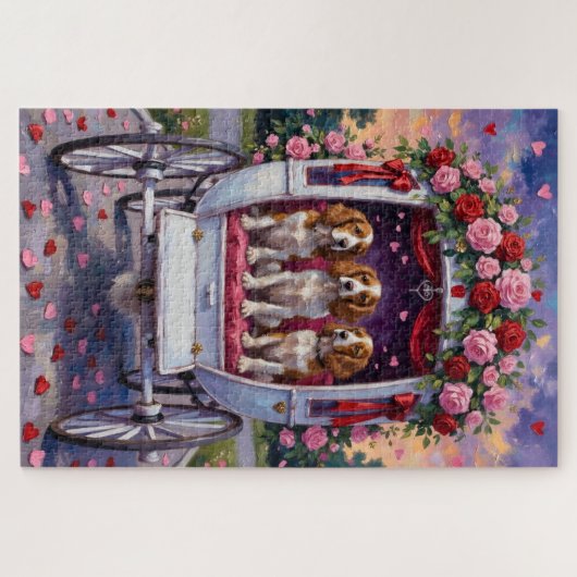 Brittany Spaniel Dog Valentine's Day  Legpuzzel (Horizontaal)