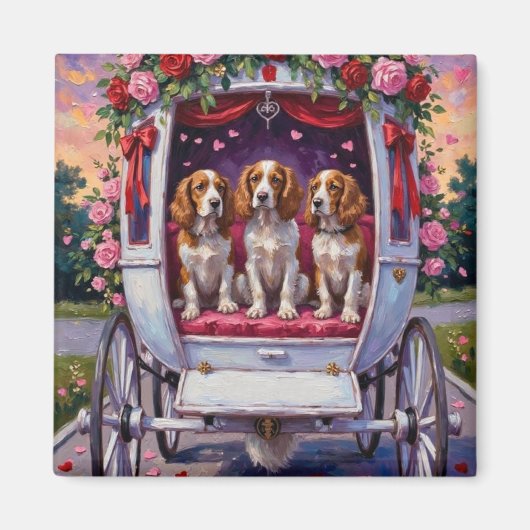Brittany Spaniel Dog Valentine's Day  Magneet (Voorkant)