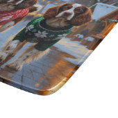 Brittany Spaniel Dogs Christmas Snow Holiday Snijplank (Hoek)