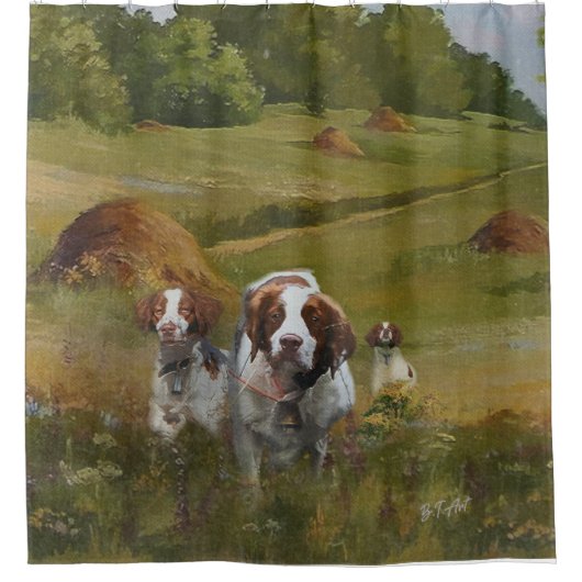 Brittany Spaniel Douchegordijn (Voorkant)