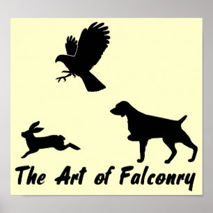 Brittany Spaniel en Falconry Poster