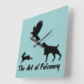 Brittany Spaniel en Falconry Vierkante Klok (Hoek)