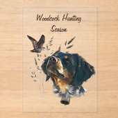 Brittany Spaniel en houtsnip Acryl Uitnodigingen (Voorkant)