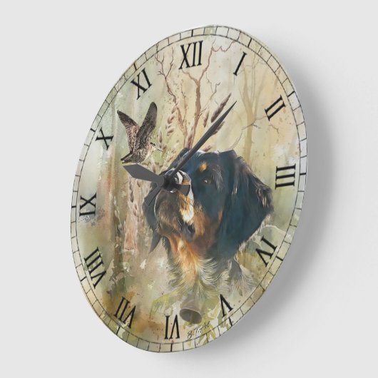 Brittany Spaniel en houtsnip Grote Klok (Hoek)