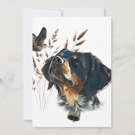 Brittany Spaniel en houtsnip Kaart (Achterkant)