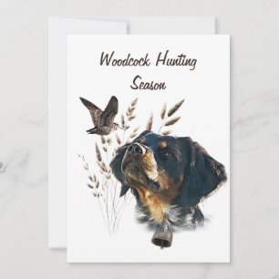 Brittany Spaniel en houtsnip Kaart