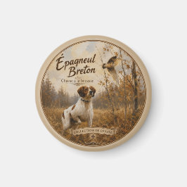 Brittany Spaniel en houtsnip  Magneet