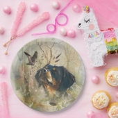 Brittany Spaniel en houtsnip Papieren Bordje (Feest)