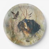 Brittany Spaniel en houtsnip Papieren Bordje (Voorkant)