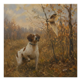 Brittany Spaniel en houtsnip  Perfect Poster