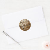 Brittany Spaniel en houtsnip Ronde Sticker (Envelop)