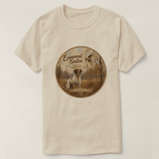 Brittany Spaniel en houtsnip T-shirt (Design voorkant)