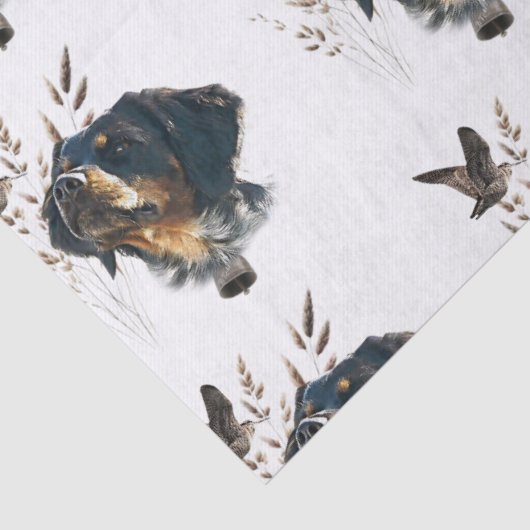 Brittany Spaniel en houtsnip Tissuepapier (Detail)
