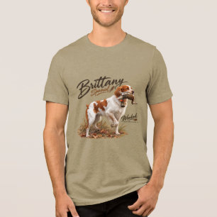 Brittany Spaniel en houtsnip Tri-Blend Shirt