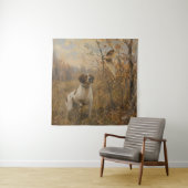 Brittany Spaniel en houtsnip Wandkleed (In situ)