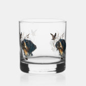 Brittany Spaniel en houtsnip Whisky Glas (Voorkant)