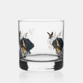 Brittany Spaniel en houtsnip Whisky Glas (Achterkant)