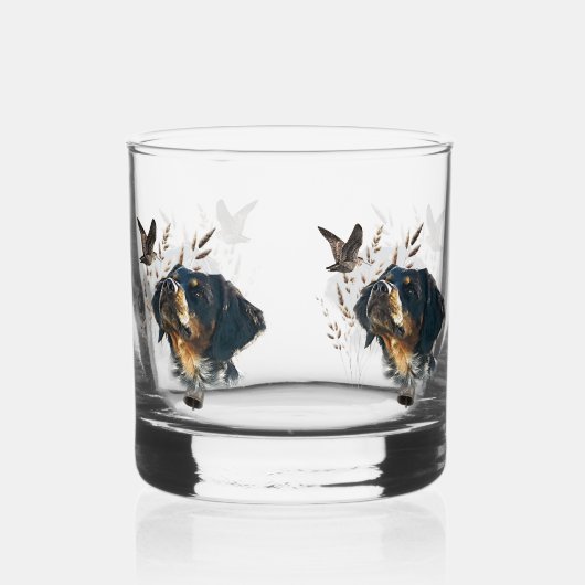 Brittany Spaniel en houtsnip Whisky Glas (Links)