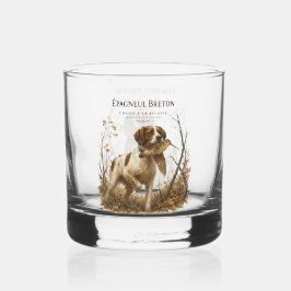 Brittany Spaniel en houtsnip  Whisky Glas