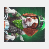 Brittany Spaniel fiets St. Patrick's Day Fleece Deken (Voorkant (Horizontaal))