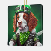 Brittany Spaniel fiets St. Patrick's Day Keramisch Ornament (Links)