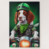 Brittany Spaniel fiets St. Patrick's Day Legpuzzel (Verticaal)