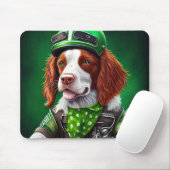 Brittany Spaniel fiets St. Patrick's Day Muismat (Met muis)