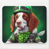 Brittany Spaniel fiets St. Patrick's Day Muismat (Voorkant)