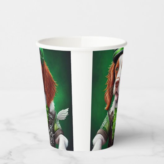 Brittany Spaniel fiets St. Patrick's Day Papieren Bekers (Links)