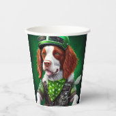 Brittany Spaniel fiets St. Patrick's Day Papieren Bekers (Voorkant)