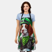 Brittany Spaniel fiets St. Patrick's Day Schort (Gedragen)