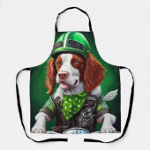 Brittany Spaniel fiets St. Patrick's Day Schort (Voorkant)