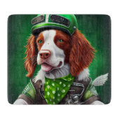 Brittany Spaniel fiets St. Patrick's Day Snijplank (Voorkant)