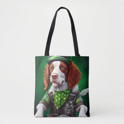 Brittany Spaniel fiets St. Patrick's Day Tote Bag (Voorkant)