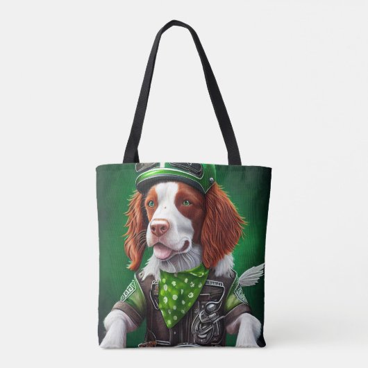 Brittany Spaniel fiets St. Patrick's Day Tote Bag (Achterkant)