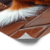 Brittany Spaniel Fireplace with Christmas Lights Poster (Hoek)