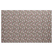 Brittany Spaniel  florals donker Stof (Fat Quarter)