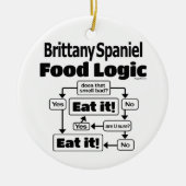 Brittany Spaniel Food Logic Keramisch Ornament (Voorkant)