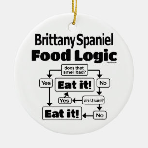 Brittany Spaniel Food Logic Keramisch Ornament