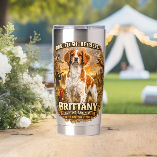 Brittany Spaniel Geïsoleerde Drinkbeker (Bruiloft (Gedraaid)  )
