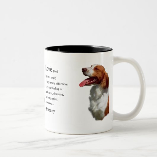 Brittany Spaniel Gifts Tweekleurige Koffiemok (Rechts)