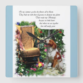 Brittany Spaniel Gifts Vierkante Klok