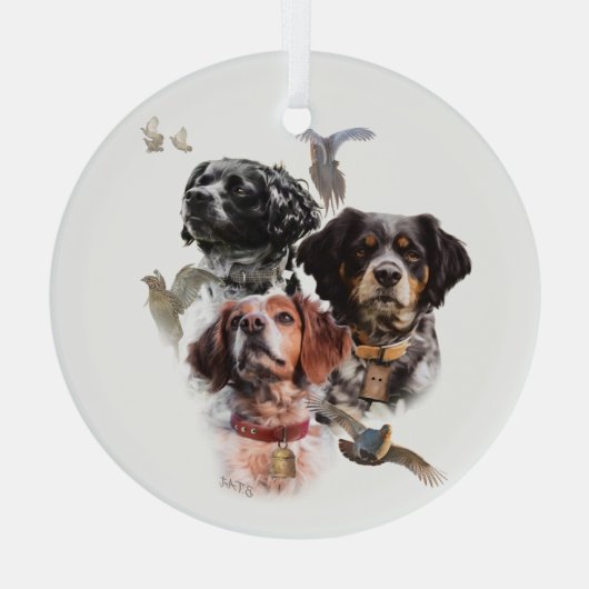 Brittany Spaniel Glas Ornament (Achterkant)